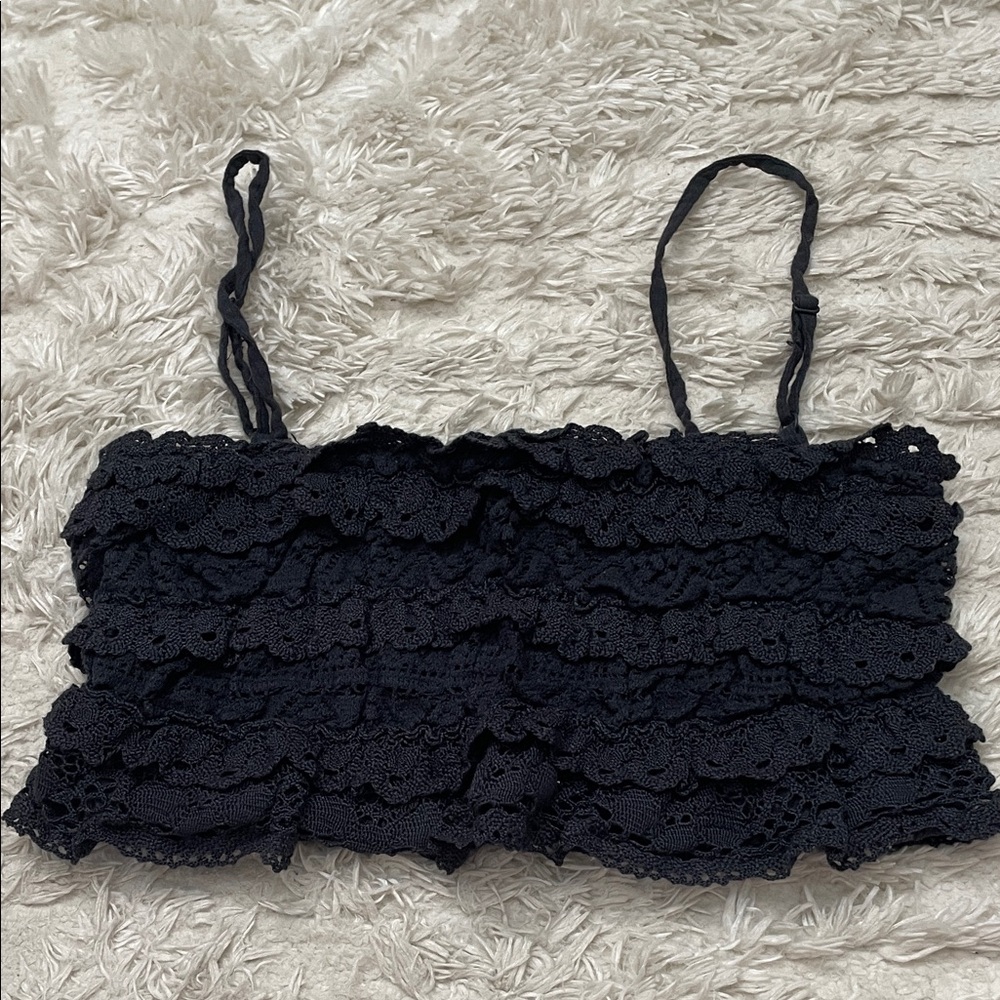American Eagle Ruffled Crop Top